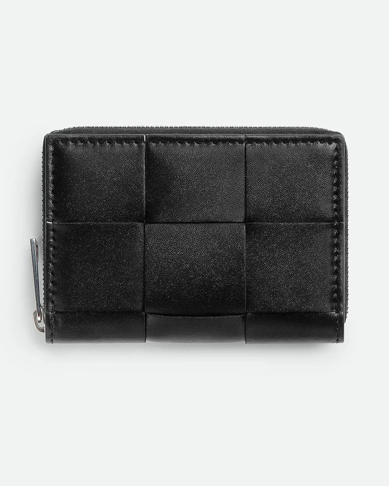 Bottega Veneta Cassette Geldbörse Mit Zip Black