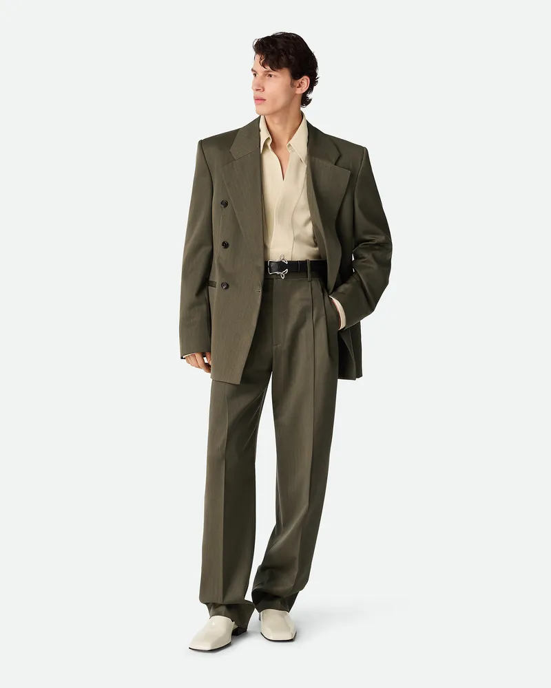 Bottega Veneta Wolljacke Mit Feinem Zickzackmuster Forest