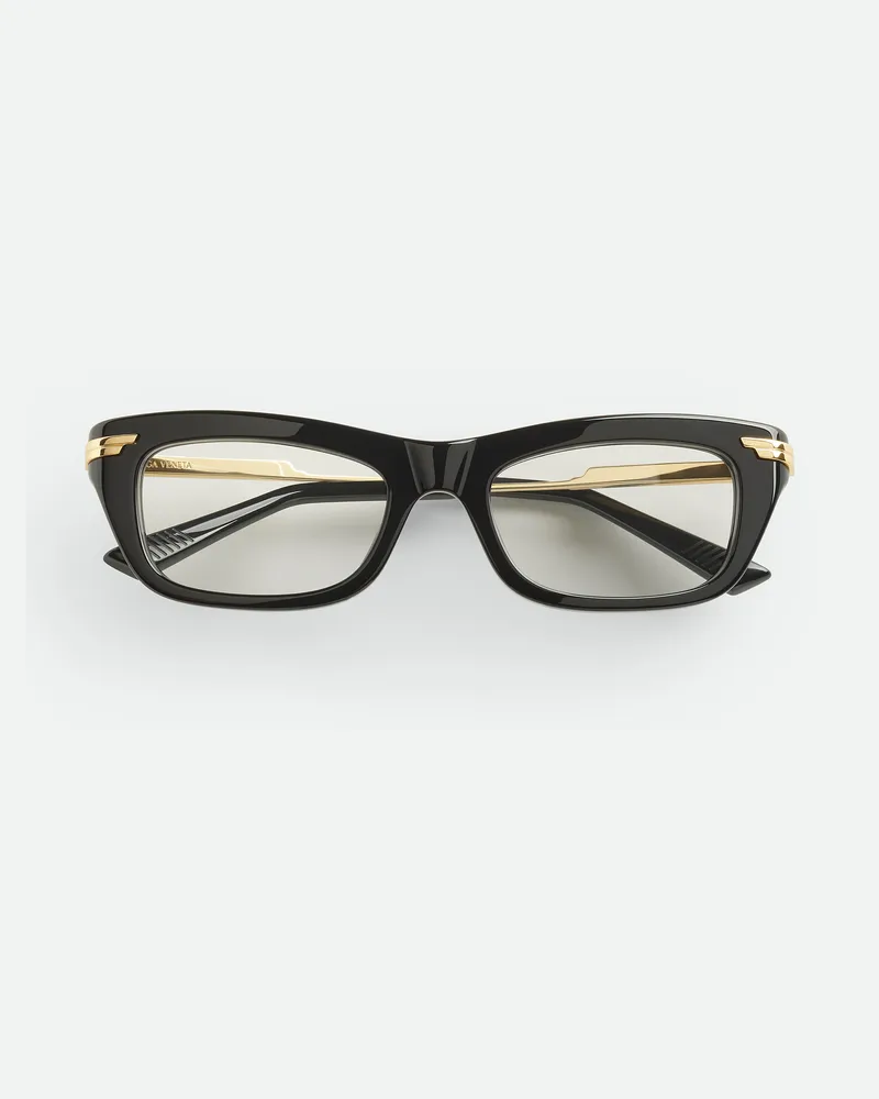 Bottega Veneta Rechteckige Classic Brille - Schwarz - Damen - 80 % Recyceltes Azetat & 20 % Metall Schwarz