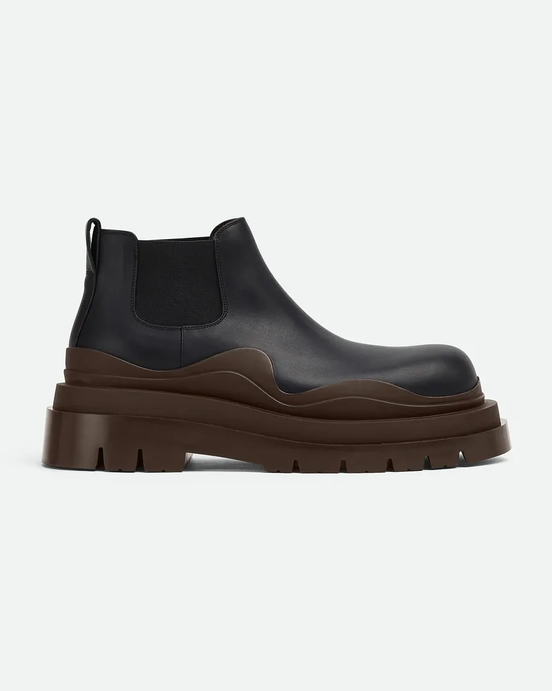Bottega Veneta Tire Ankle Chelsea Boot Black