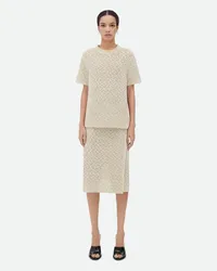 Bottega Veneta Gehäkeltes Baumwolltshirt Bone