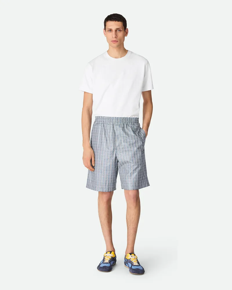 Bottega Veneta Shorts Aus Bedrucktem Leder White