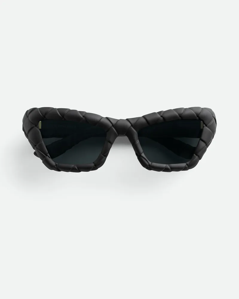 Bottega Veneta Intrecciato Cat-eye Sonnenbrille - Schwarz - Unisex - 100% Polyamid Schwarz