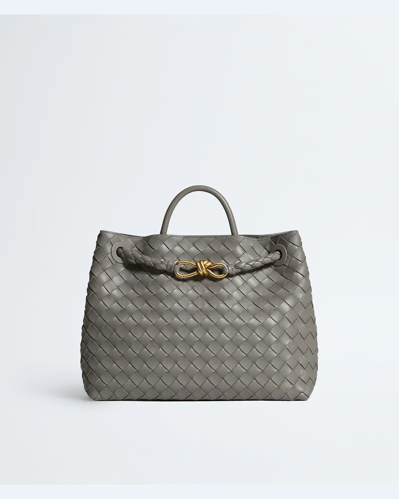 Bottega Veneta Andiamo - Grau & Silberfarben - Damen - 100 % Lammleder Grau