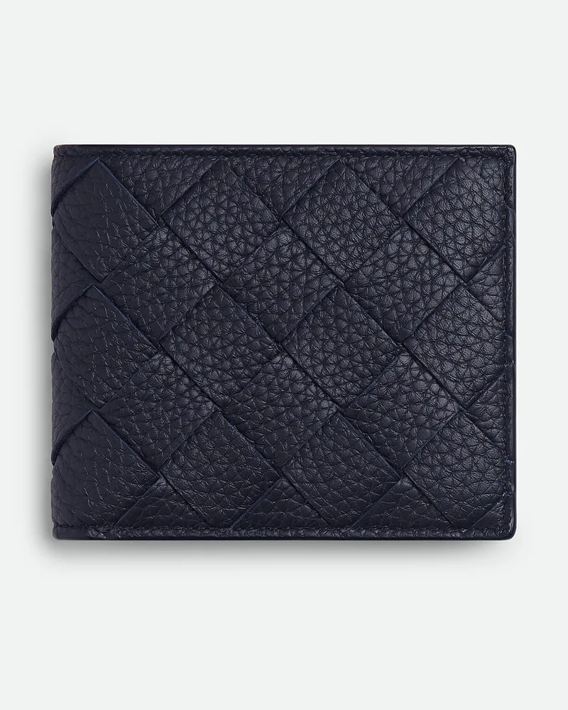 Bottega Veneta Intrecciato Bi-fold Portemonnaie - Blau - Herren - 100 % Kalbsleder Blau