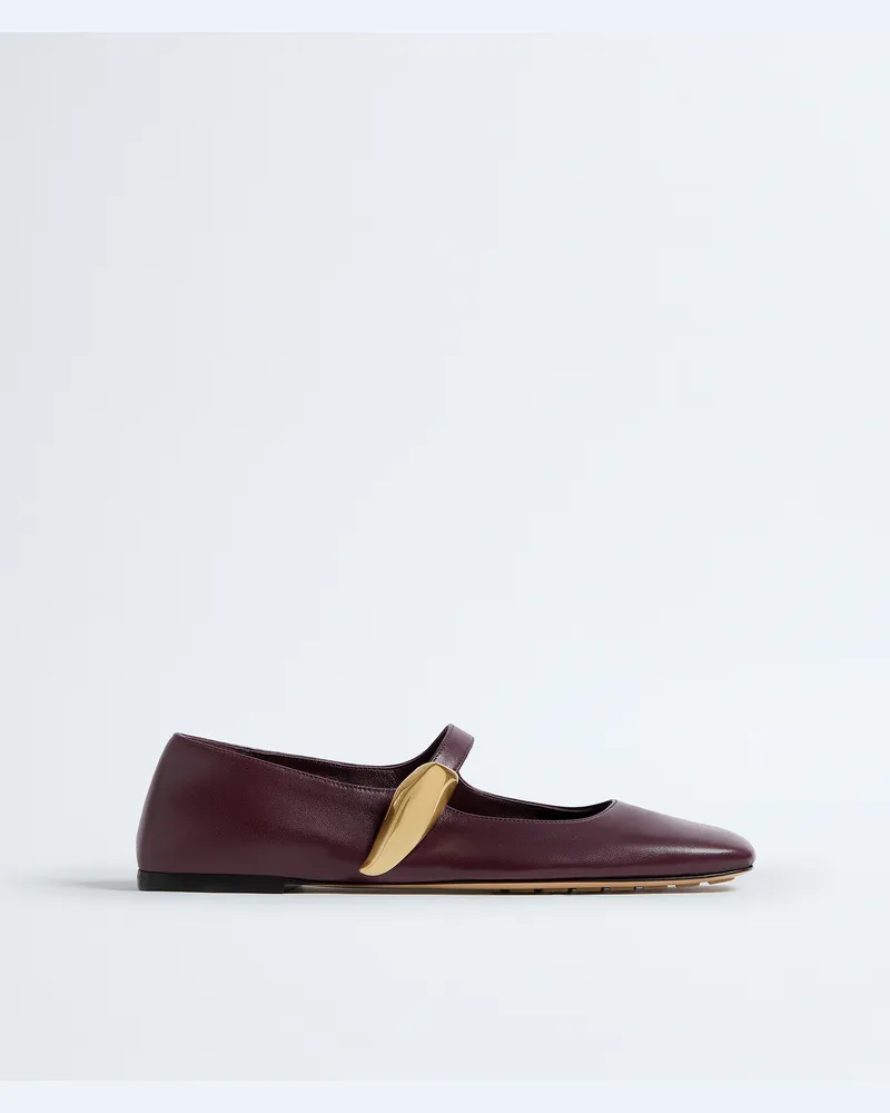 Bottega Veneta Charlotte Mary-jane Ballerinas - Bordeaux - Damen 100 % Lammleder Bordeaux