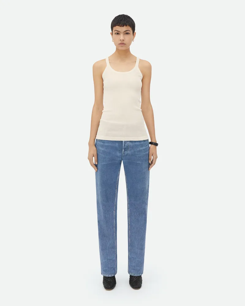 Bottega Veneta Slim Fit Tanktop Aus Leichter Baumwolle - Weiß - Damen Baumwolle & Polyamid Weiß