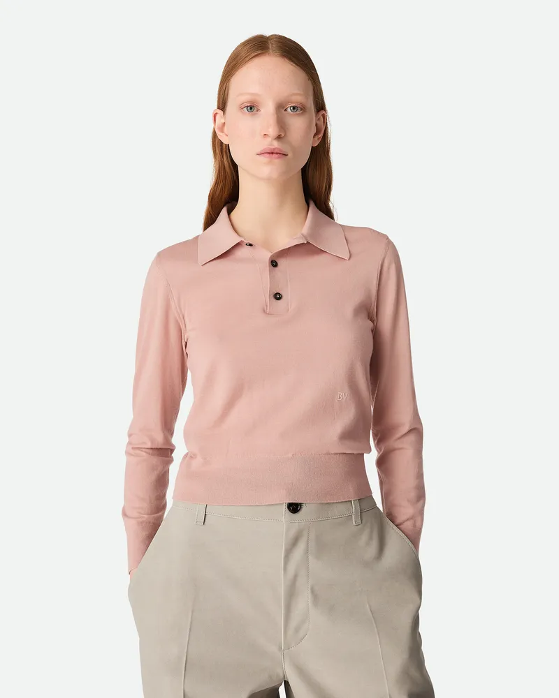 Bottega Veneta Poloshirt Aus Leichtem, Feinem Kaschmir Cameo