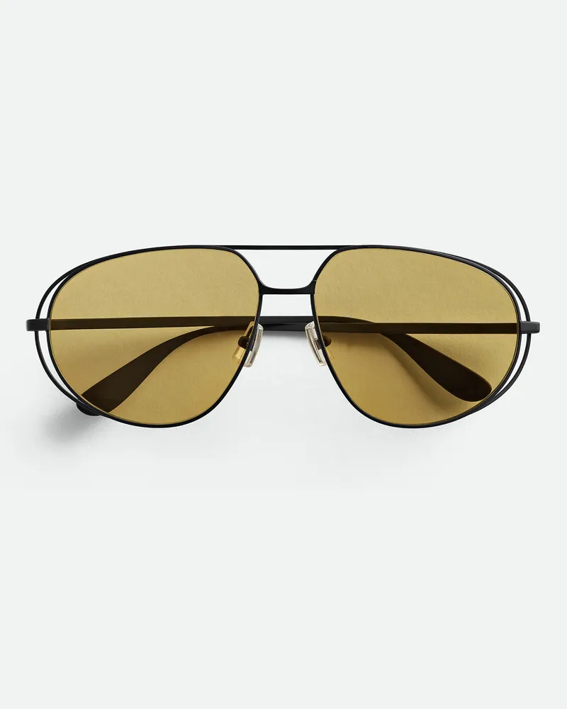 Bottega Veneta Classic Sonnenbrille In Pilotenform Black