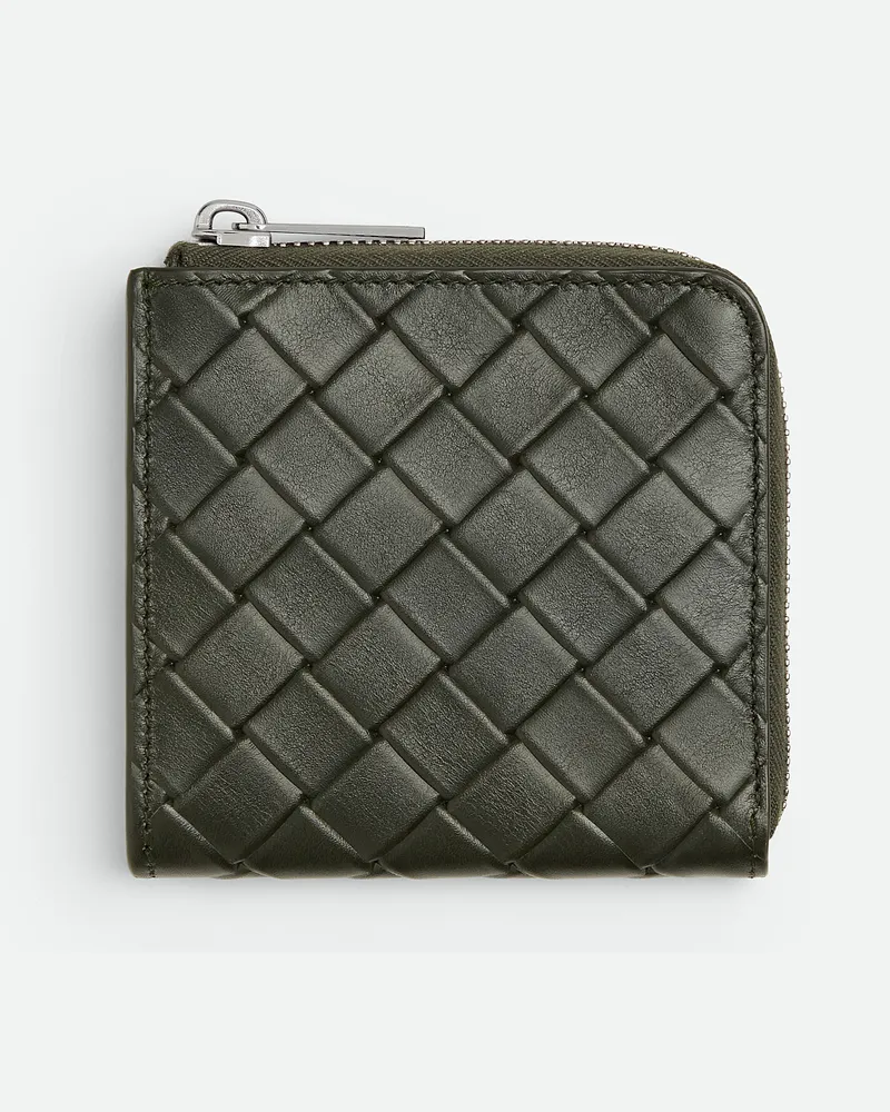 Bottega Veneta Kompaktes Intrecciato Stamp Portemonnaie Mit Umlaufendem Reißverschluss Camping