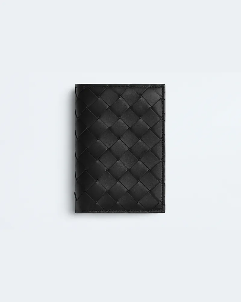 Bottega Veneta Mittelgroßes Intrecciato Bi-fold Mit L-zip - Schwarz - Herren - 100% Kalbsleder Schwarz