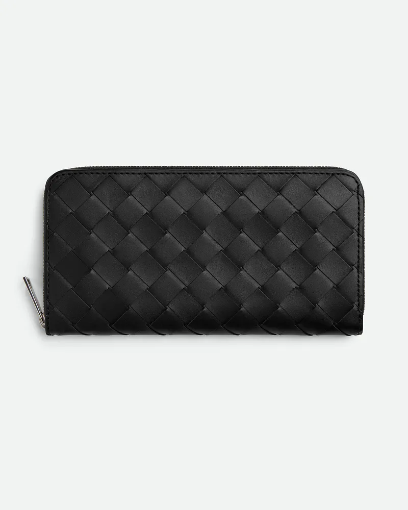 Bottega Veneta Intrecciato Portemonnaie Mit mlafenden Zip Black