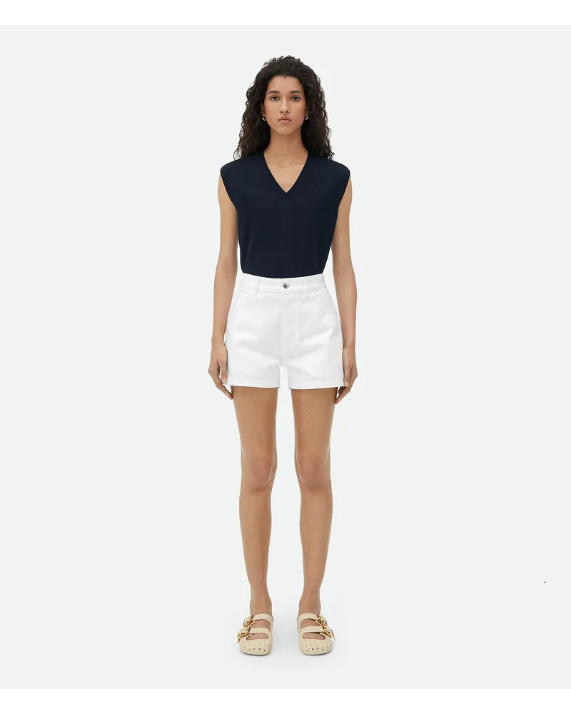 Bottega Veneta Weiße Jeansshorts White