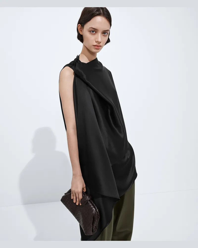 Bottega Veneta Top aus fließendem Seidensatin -Schwarz - Damen Schwarz
