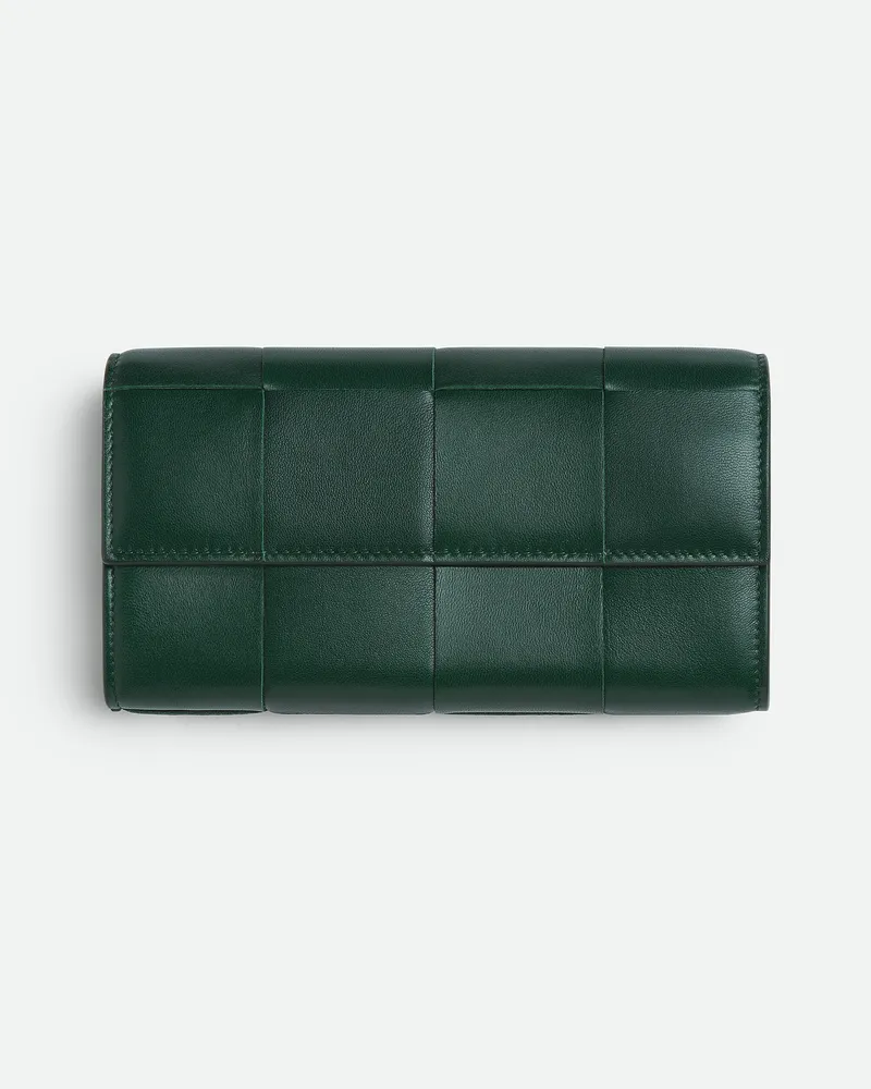 Bottega Veneta Großes Cassette Portemonnaie Mit Überschlag Emerald