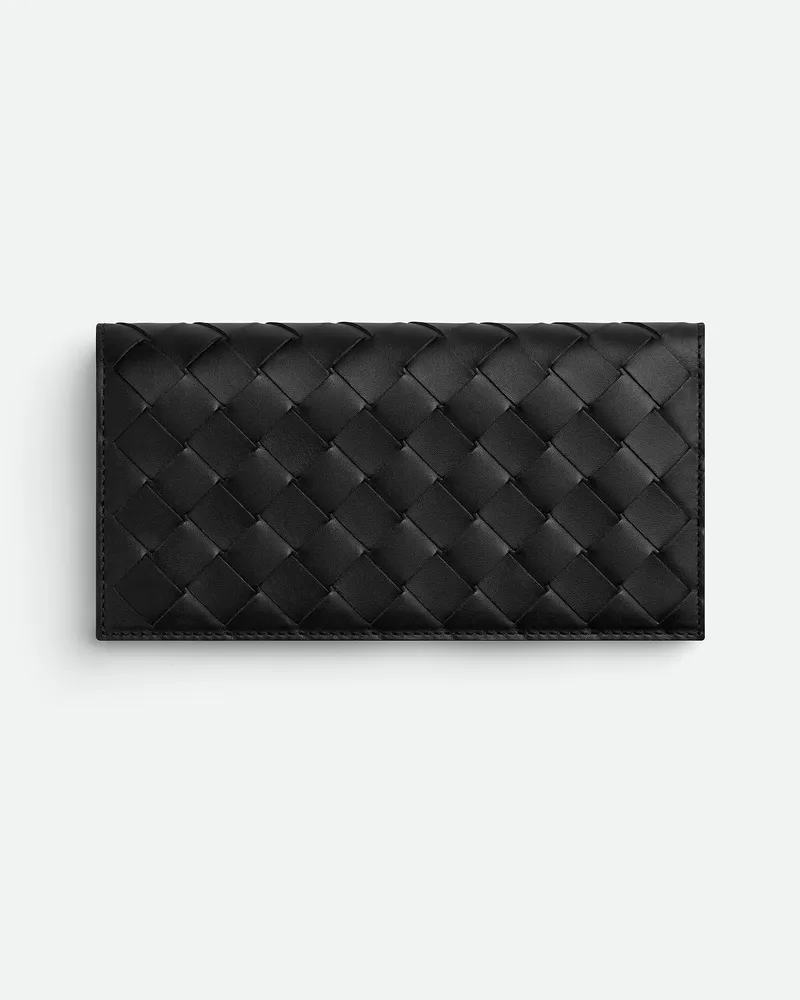 Bottega Veneta Langes Intrecciato Portemonnaie Mit Münzfach Black