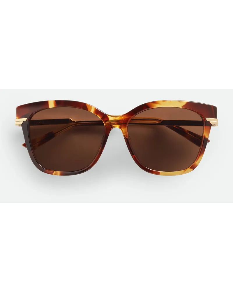 Bottega Veneta Classic Sqare Sonnenbrille Havana
