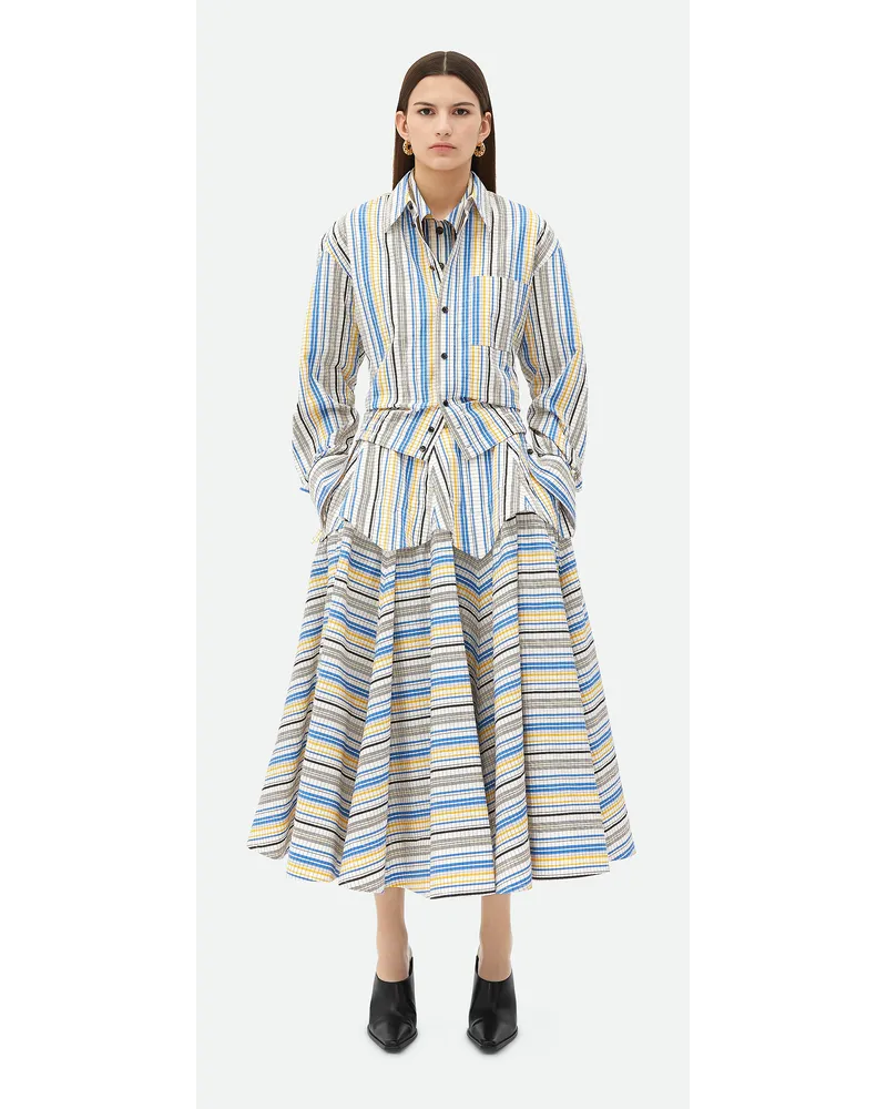 Bottega Veneta Kariertes Baumwollhemd White