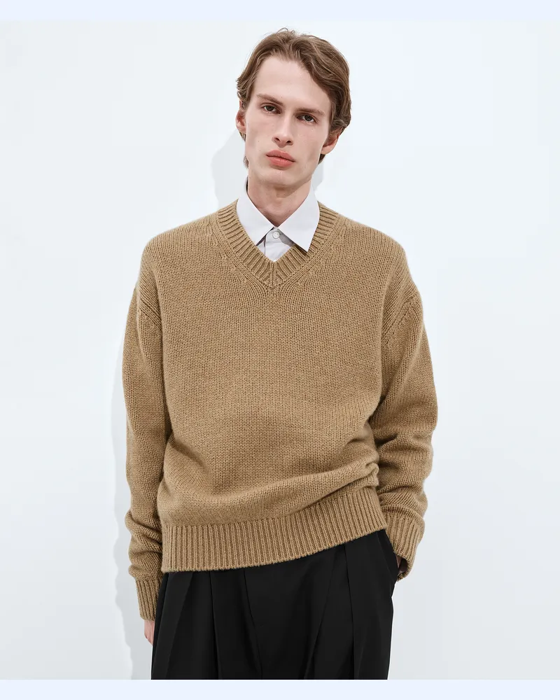 Bottega Veneta Kaschmirpullover - Braun - Herren 100 % Kaschmir Braun