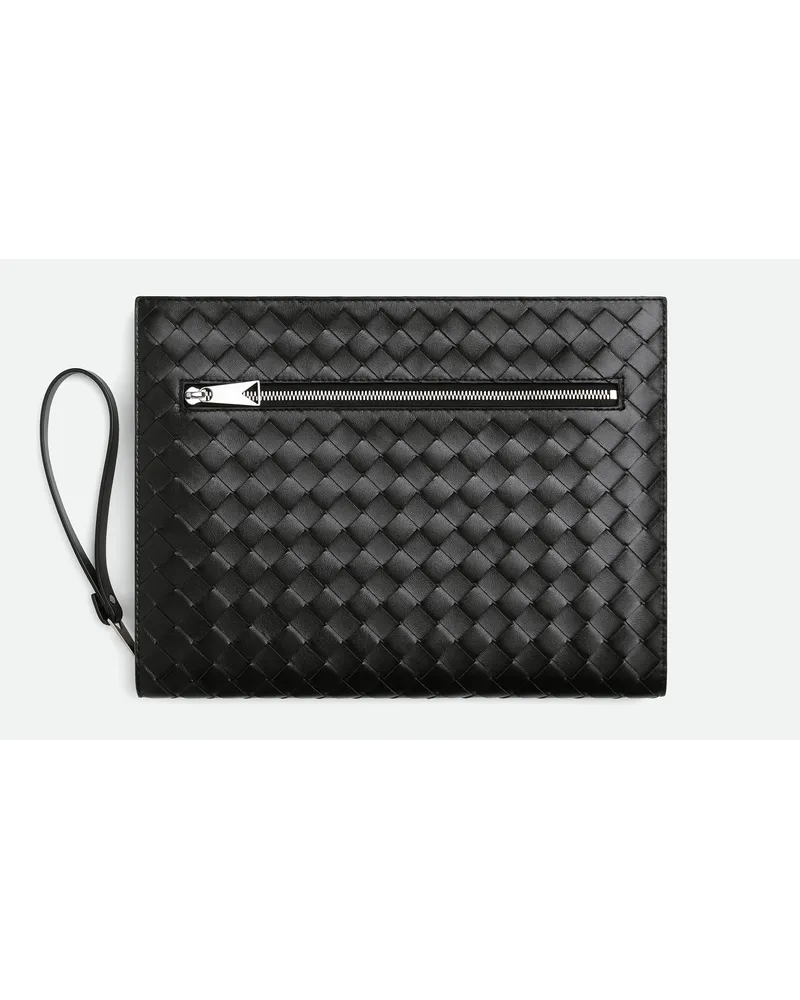 Bottega Veneta Mittelgrosse Intrecciato Dokmentenmappe Black