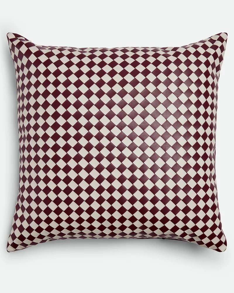 Bottega Veneta Kariertes Intrecciato Kissen Barolo