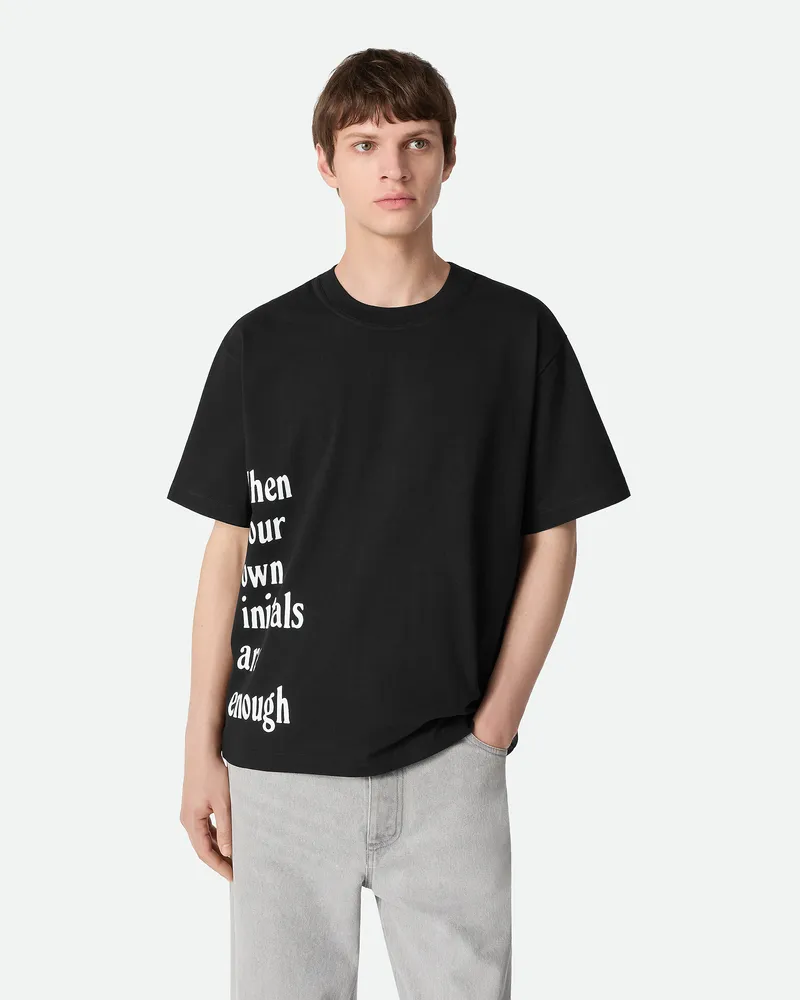 Bottega Veneta Bedrucktes T-shirt Aus Baumwolljersey Black