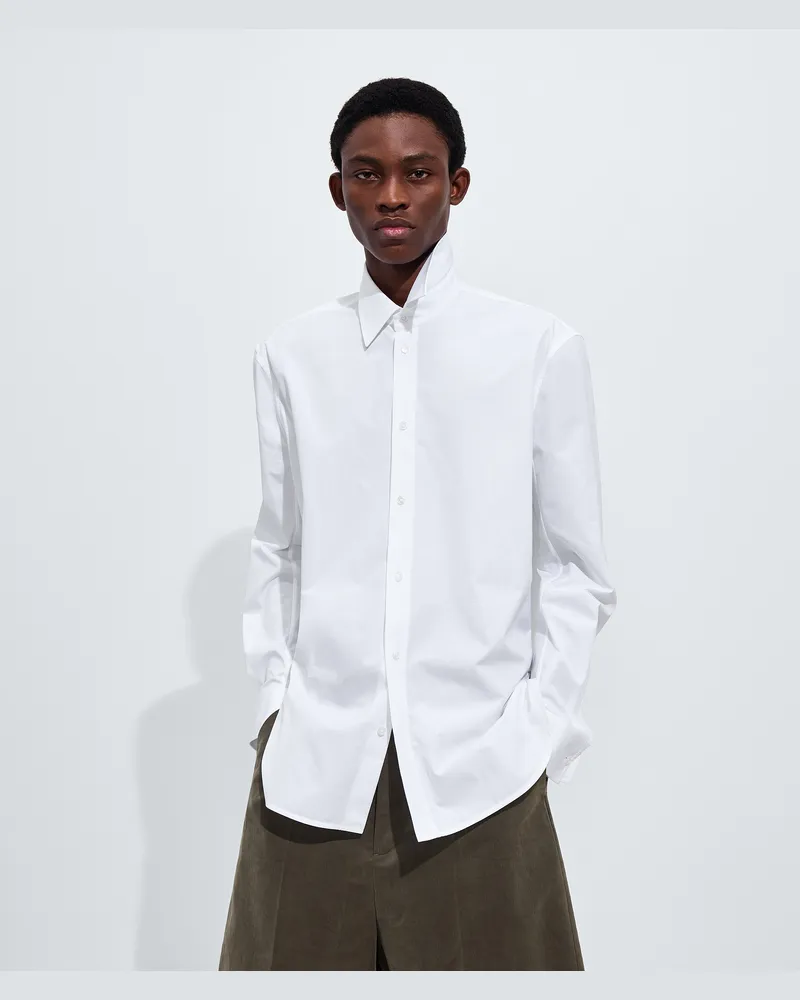 Bottega Veneta Hemd Aus Baumwollpopeline - Weiss - Herren 100 % Baumwolle Weiss