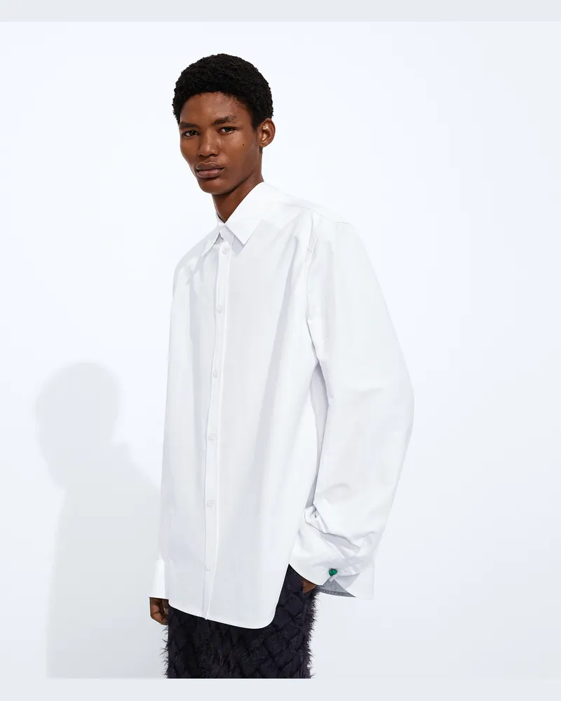 Bottega Veneta Hemd Aus Baumwollpopeline - Weiss - Herren 100 % Baumwolle Weiss