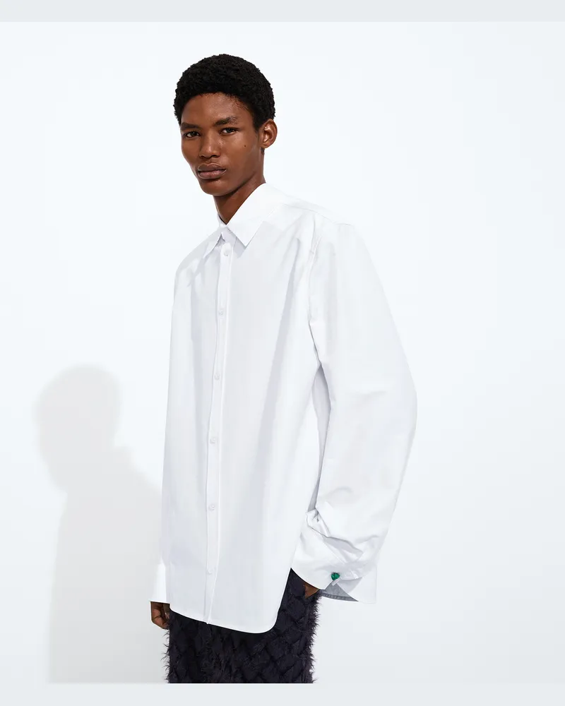 Bottega Veneta Hemd Aus Baumwollpopeline - Weiss - Herren 100 % Baumwolle Weiss