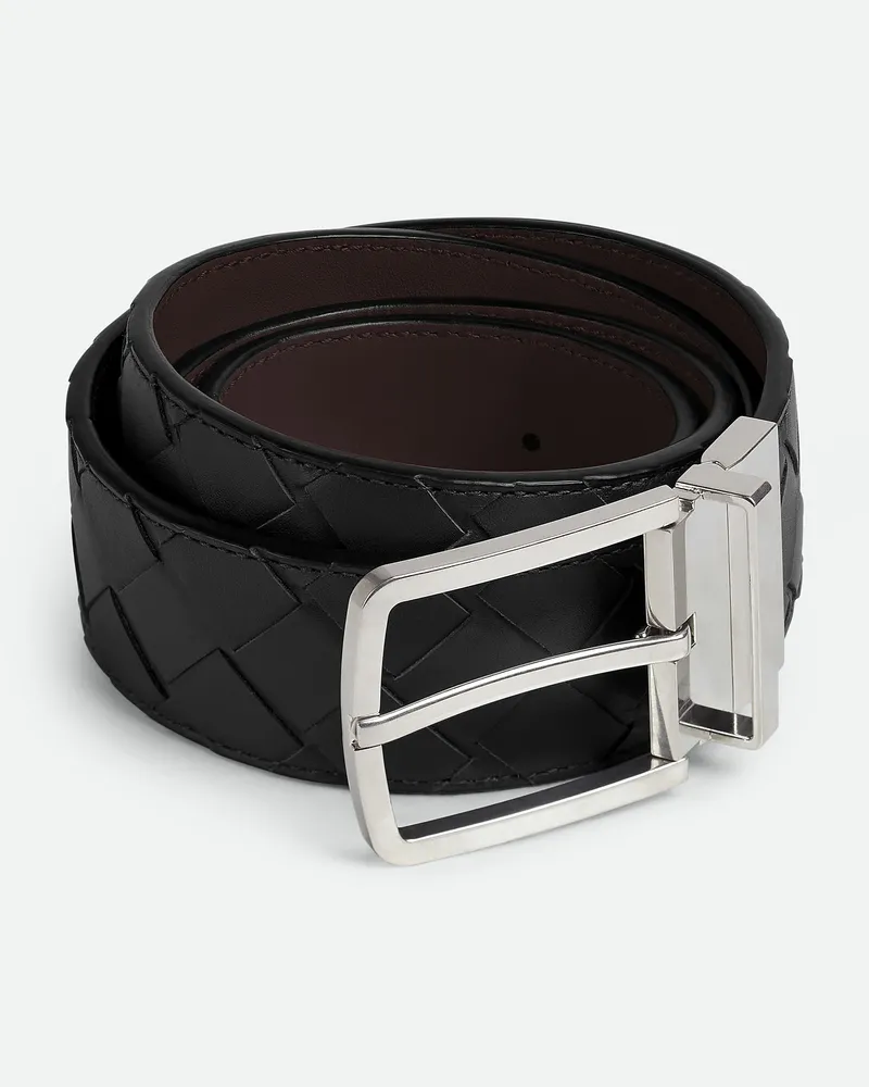 Bottega Veneta Intrecciato Wendegürtel Black