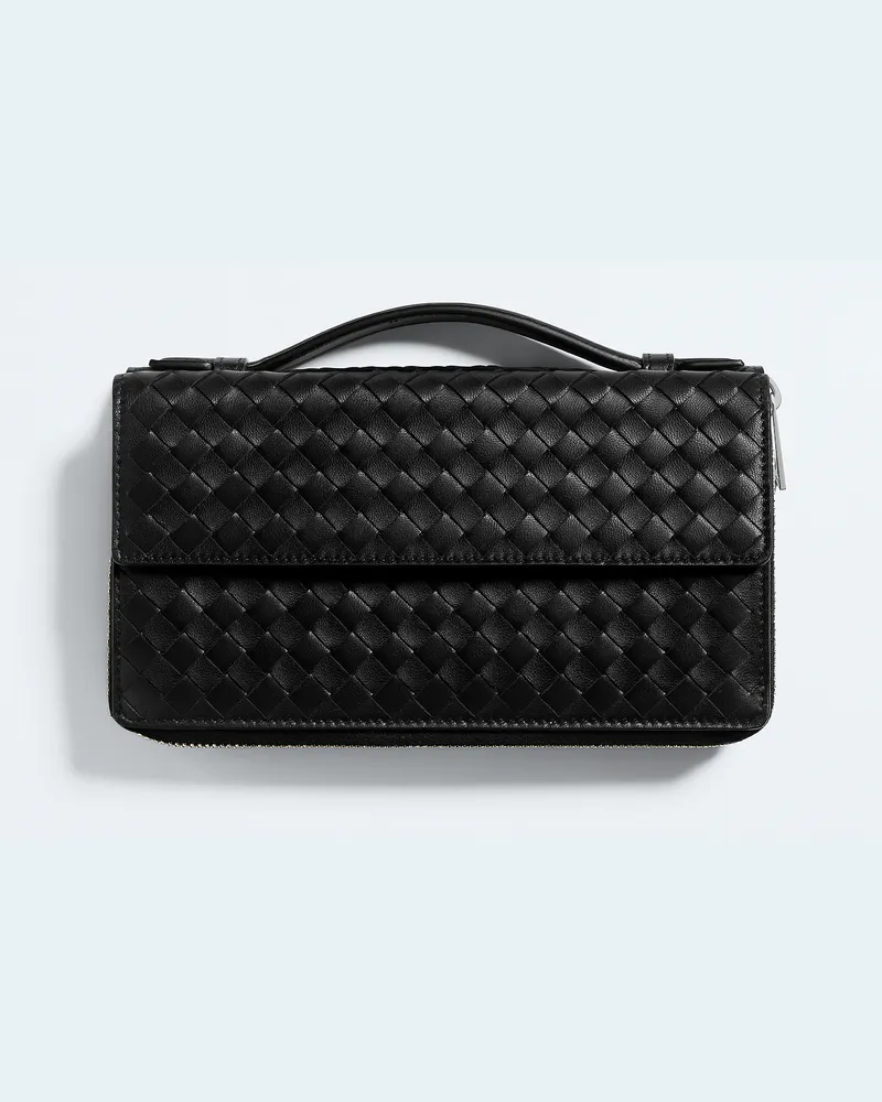 Bottega Veneta Intrecciato Piccolo Organizer mit umlaufendem Zip-Schwarz - Herren Schwarz
