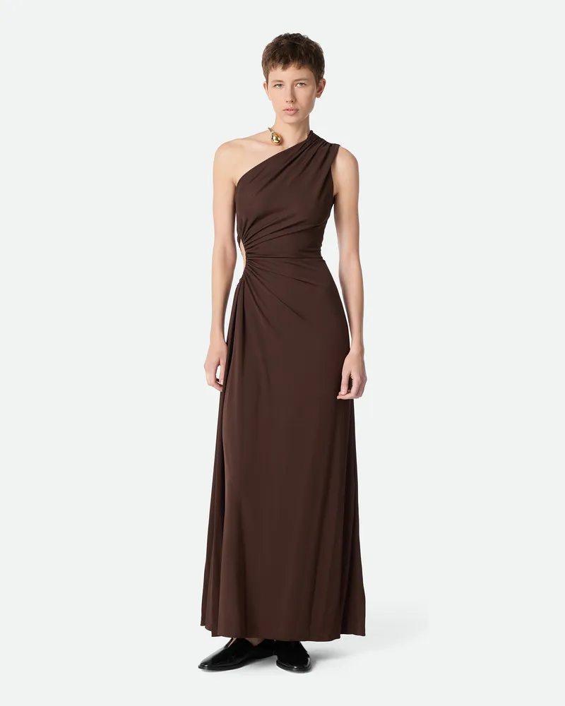Bottega Veneta Kleid Aus Viskosejersey-crêpe Clove