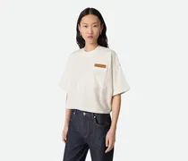 Cropped-T-Shirt aus Baumwolljersey-Weiss - Damen