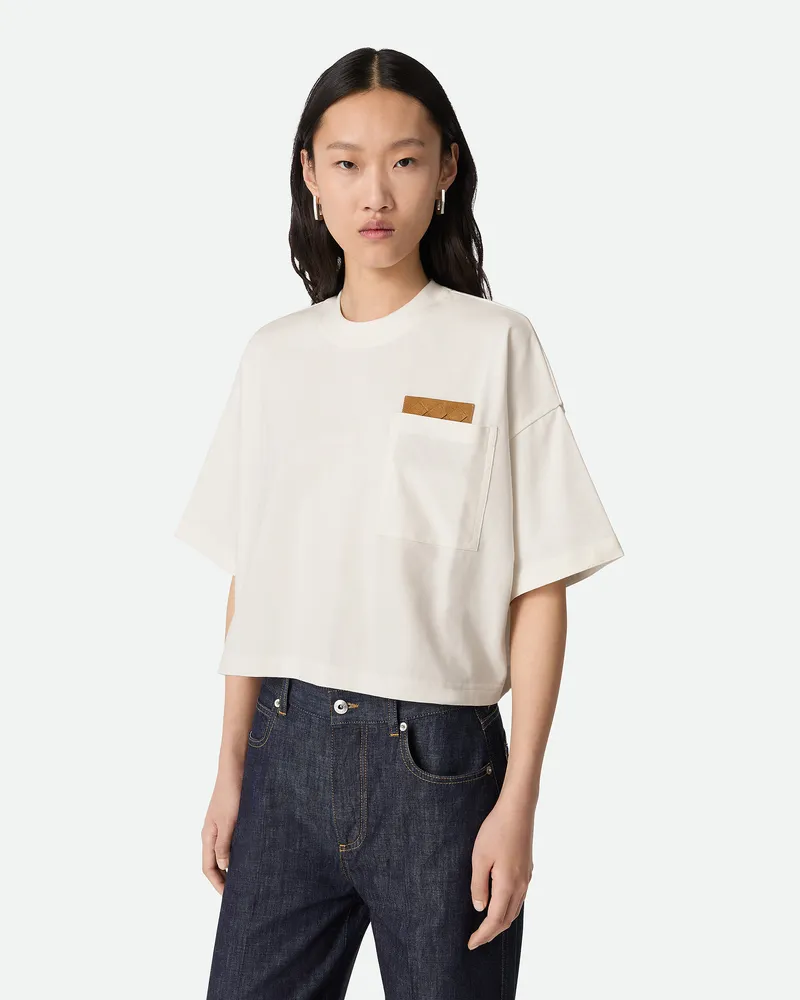 Bottega Veneta Cropped-t-shirt Aus Baumwolljersey - Weiss - Damen 100% Baumwolle Weiss