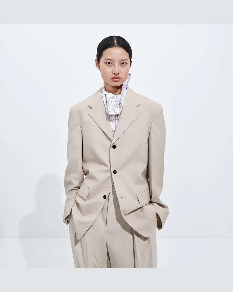 Bottega Veneta Jacke aus Wolle und Baumwolle-Beige - Damen Beige