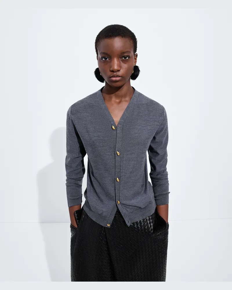 Bottega Veneta Cardigan aus Wolle -Grau - Damen Grau