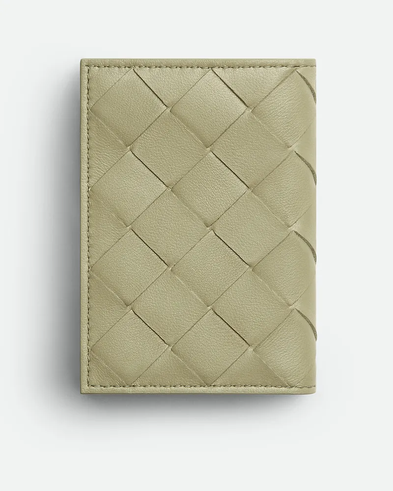 Bottega Veneta Tiny Intrecciato Trifold Portemonnaie Travertine