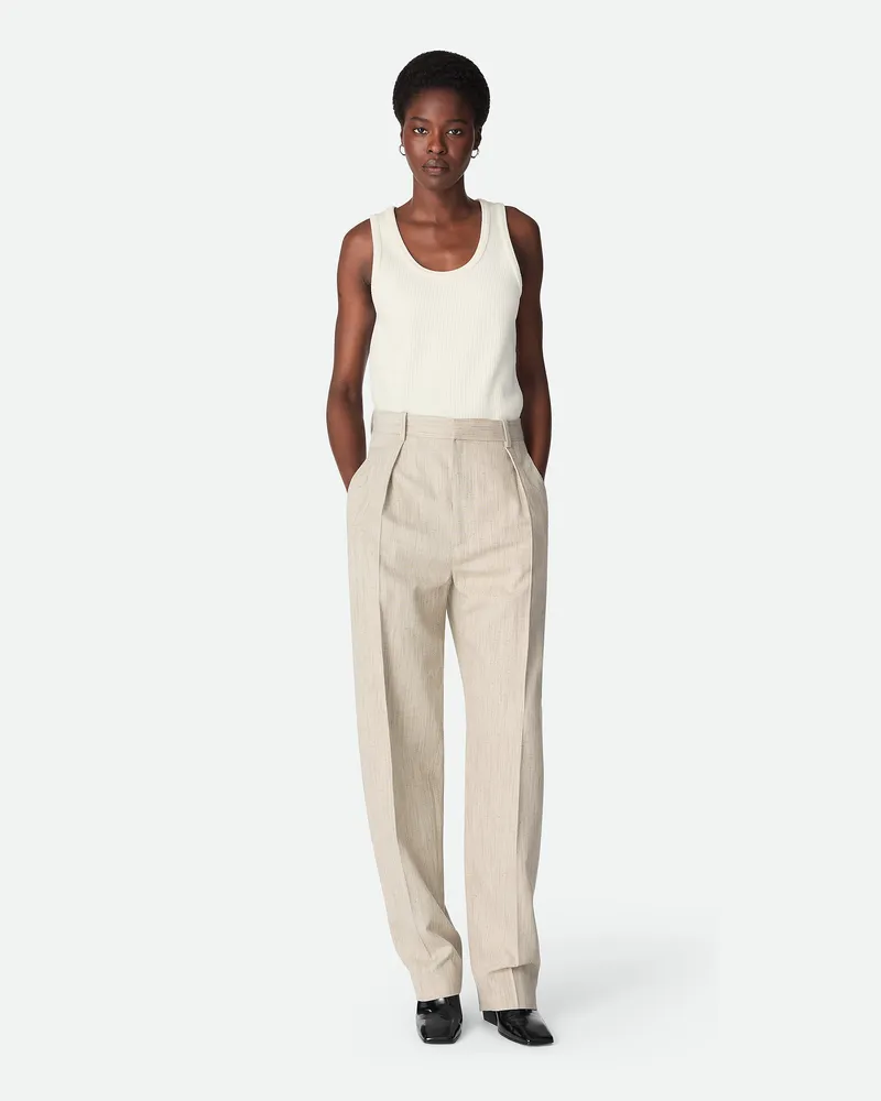 Bottega Veneta Hose Aus Viskose Und Seide Grey