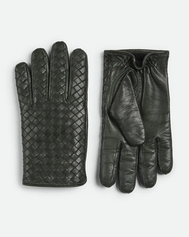 Bottega Veneta Handschuhe Aus Intrecciato Leder - Grün - Herren - 8 - Lammleder Grün