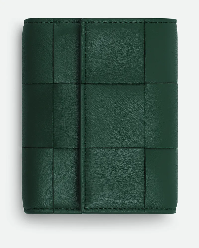 Bottega Veneta Cassette Trifold Portemonnaie Mit Zip Emerald