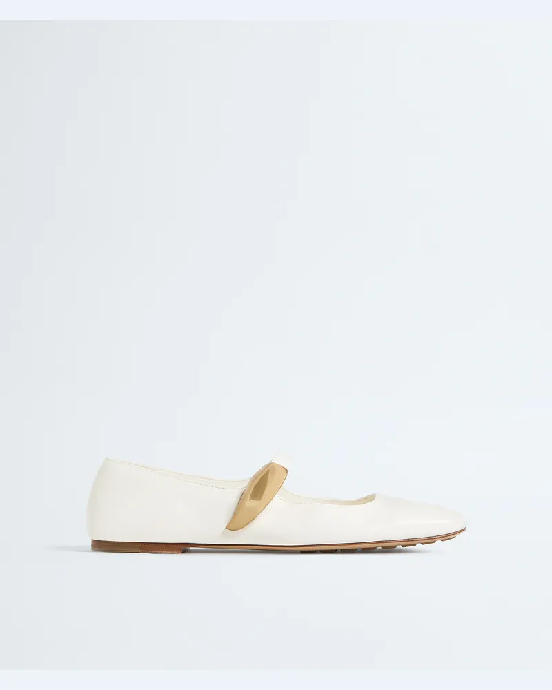 Bottega Veneta Charlotte Mary-jane Ballerinas - Weiss - Damen 100 % Lammleder Weiss