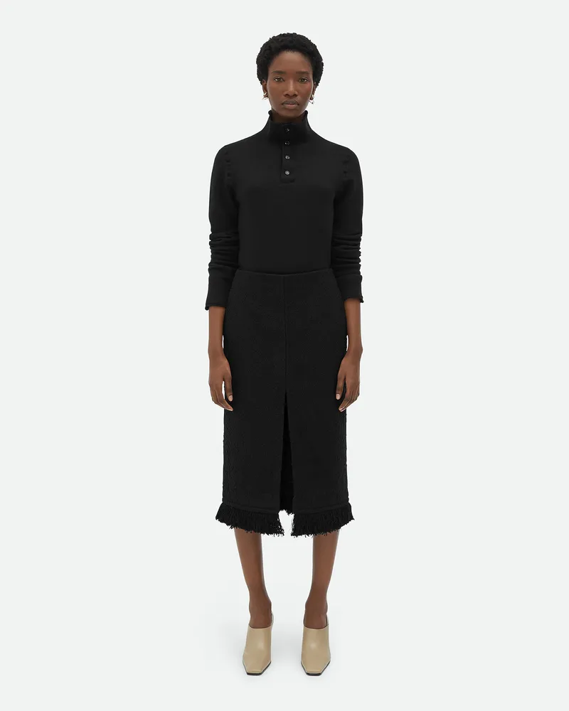 Bottega Veneta Rock Aus Leichtem Baumwolltweed Black