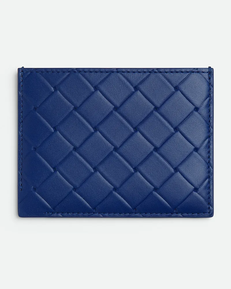Bottega Veneta Intrecciato Stamp Kartenetui Blue