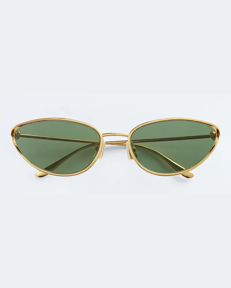Bottega Veneta Knot Sonnenbrille In Cat-eye-form - Grün - Unisex - 100% Metall Grün