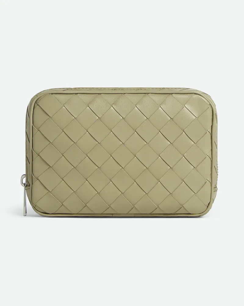 Bottega Veneta Kleiner Intrecciato Organizer Travertine