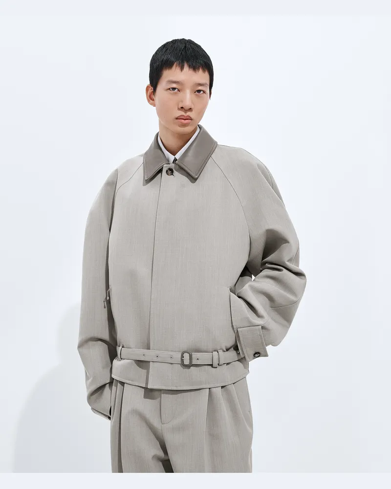 Bottega Veneta Blouson Aus Melierter Wolle - Grau & Silberfarben - Herren 100 % Wolle Grau