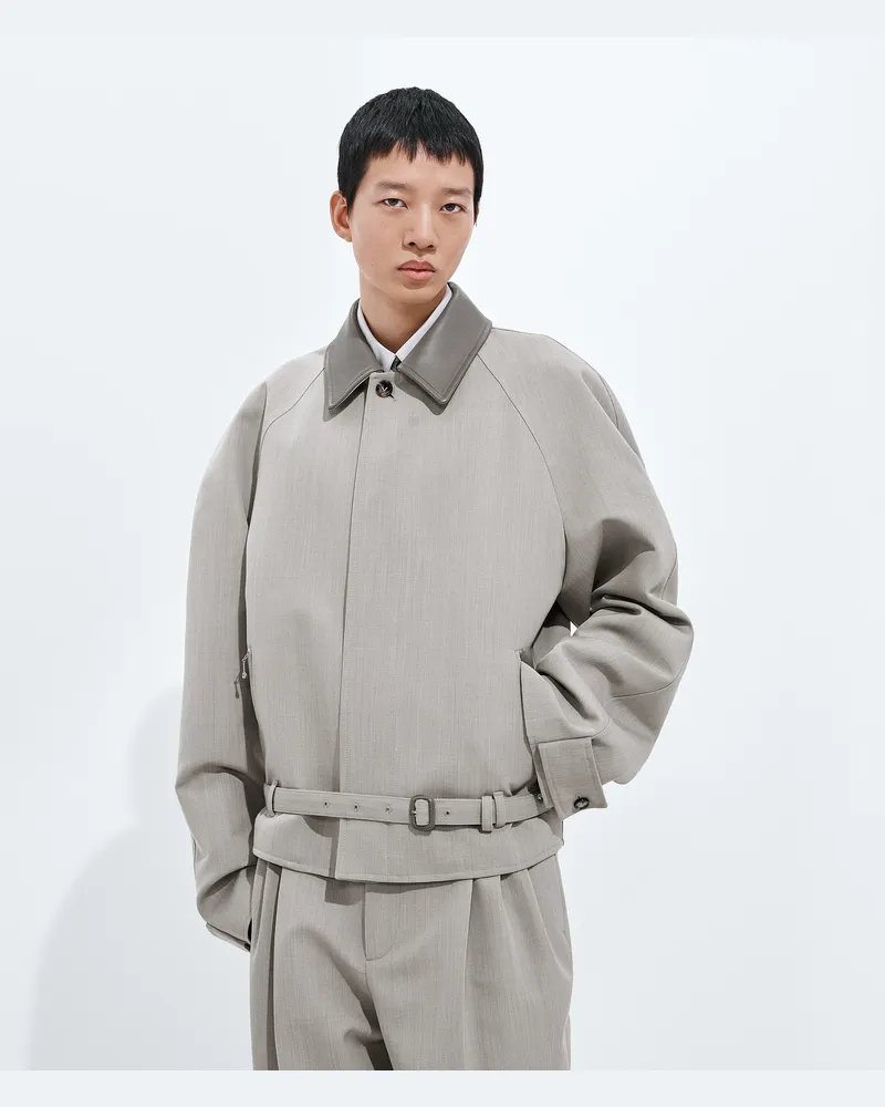 Bottega Veneta Blouson Aus Melierter Wolle - Grau & Silberfarben - Herren 100 % Wolle Grau