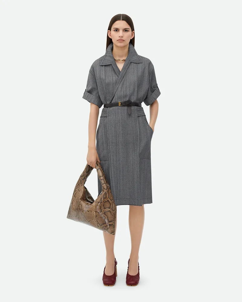 Bottega Veneta Midikleid Aus Viskose Und Seide - Grau - Damen Viskose & Seide Grau