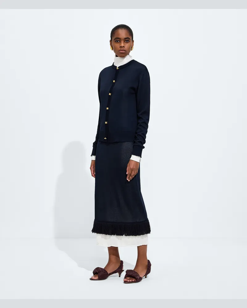 Bottega Veneta Rock aus doppelt gestrickter Seide-Blau - Damen Blau