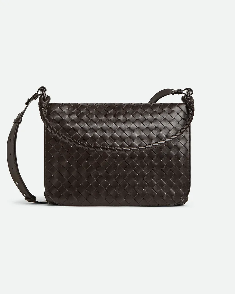 Bottega Veneta Kleine Swing Messenger Bag - Braun - Herren - 100 % Kalbsleder Braun
